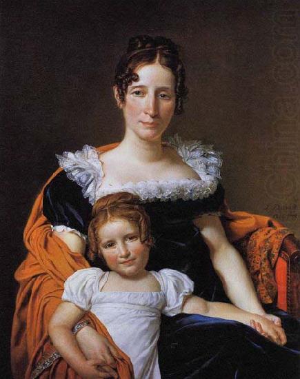 Jacques-Louis  David Portrait of the Comtesse Vilain XIIII and her Daughter china oil painting image